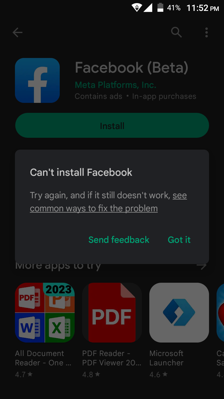 Install Facebook App on an Android phone without Google Play