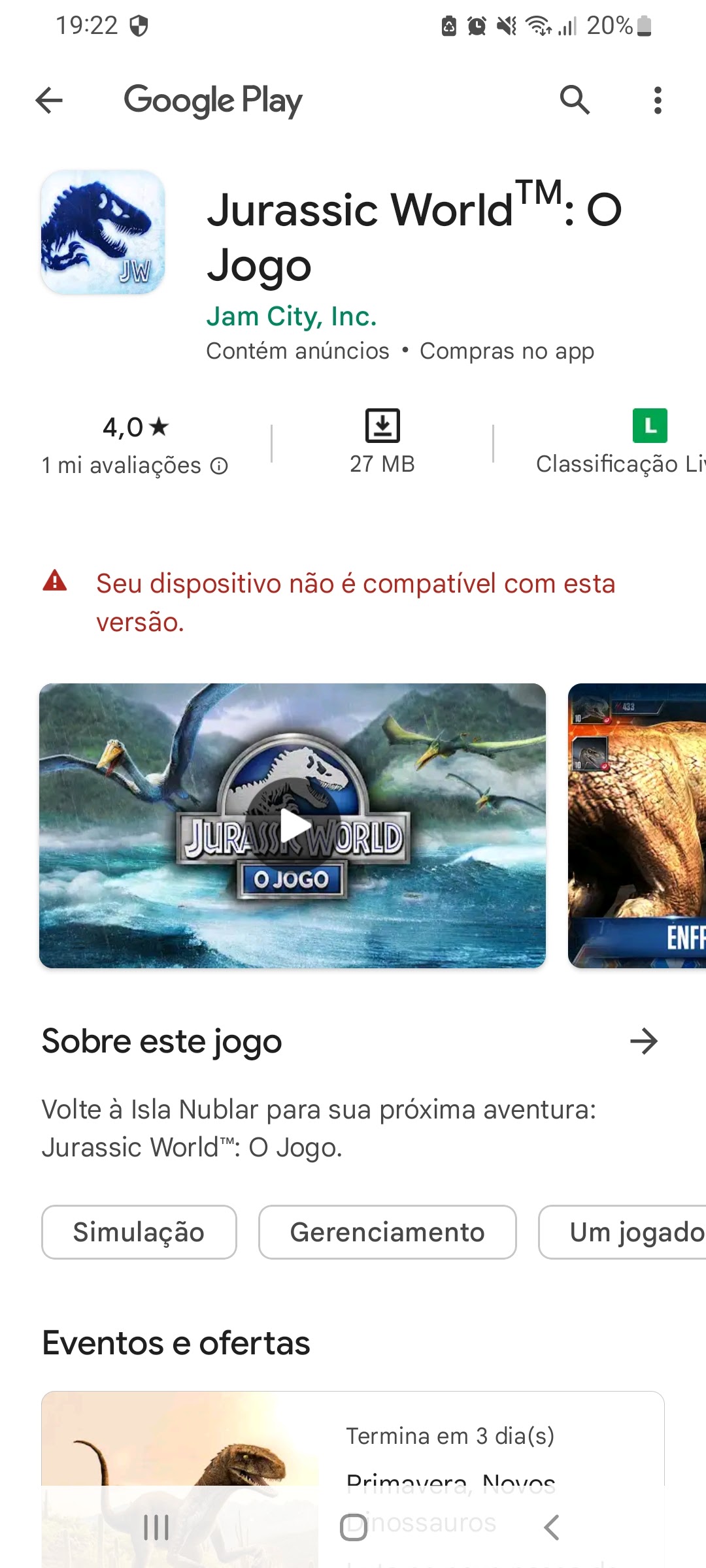 Por que aparece a mensagem seu dispositivo não é compatível() tenho  jogo atual e pega, já esse - Comunidade Google Play