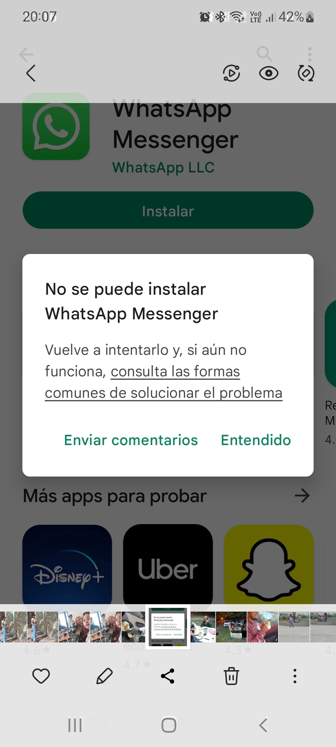 No puedo descargar whatsapp en play store - Comunidad de Google Play