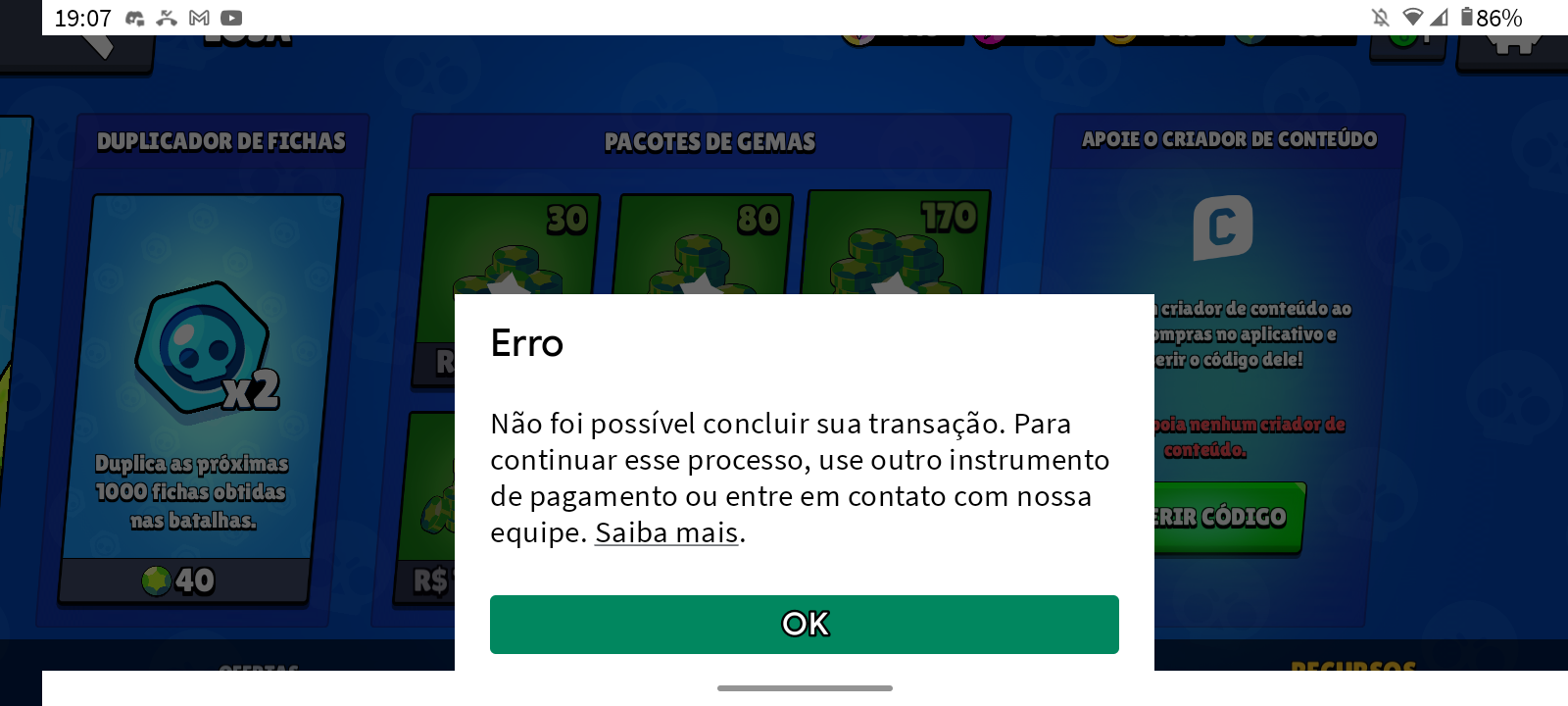 Tento comprar robux e da error. - Comunidade Google Play