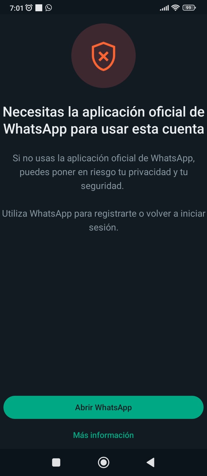 Me sale este anuncio y no puedo abrir WhatsApp - Comunidad de