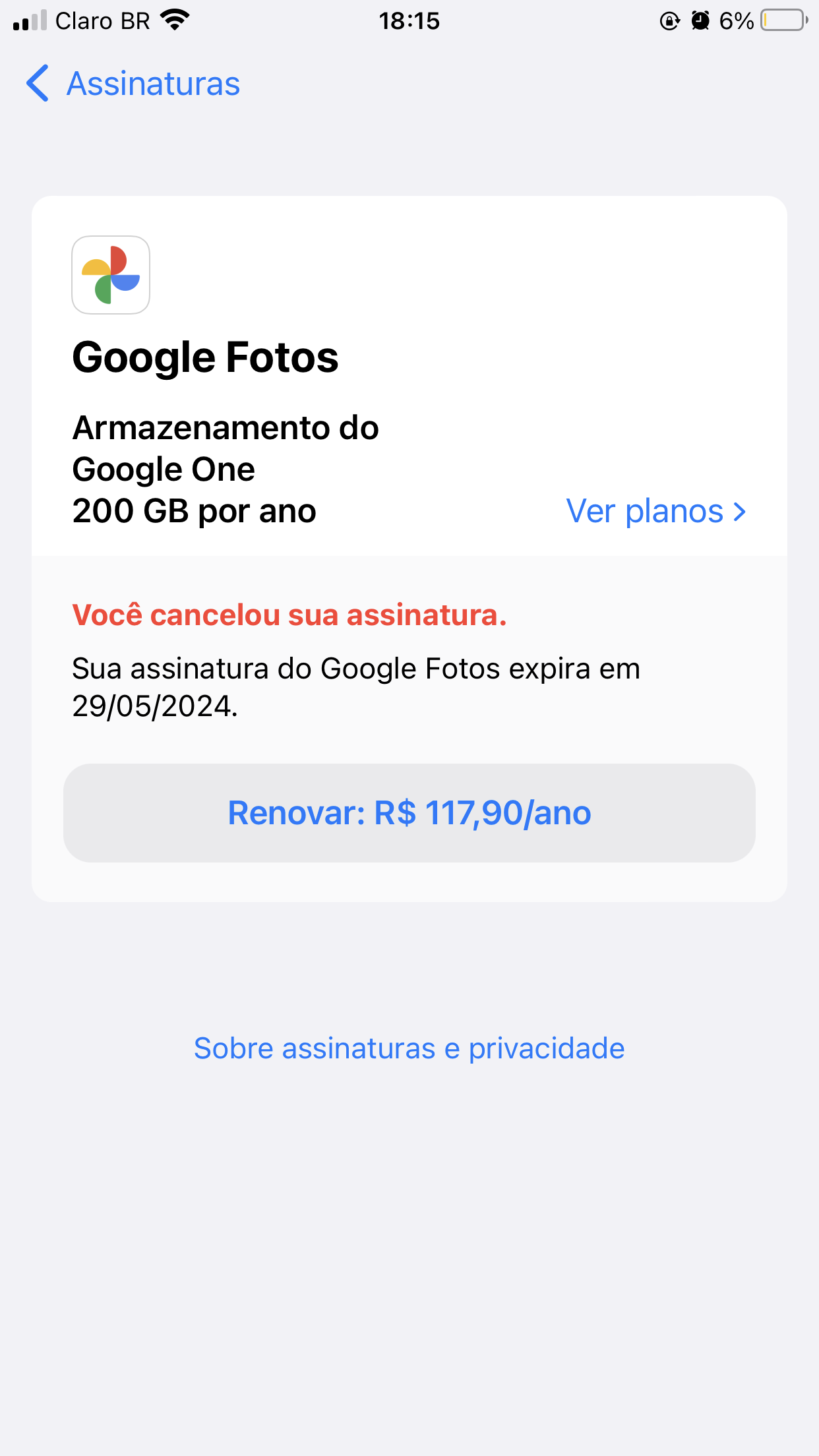 Fizeram uma cobrança no meu cartão, para uma assinatura que já tentei  cancelar, e não constava aqui - Comunidade Google Play