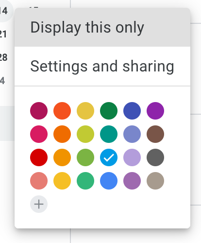 why doesn't google have the expanded palette available for events in google  calendar? - Google Calendar Community