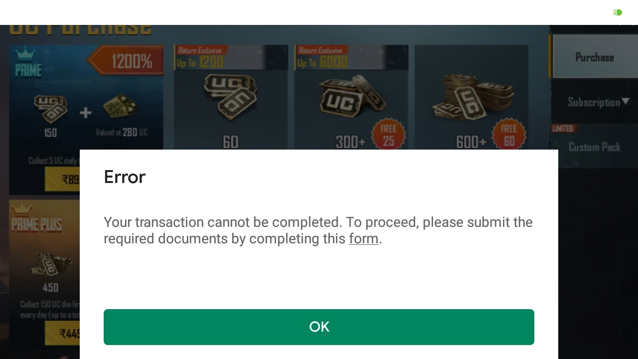 Transaction error - Google Play Community