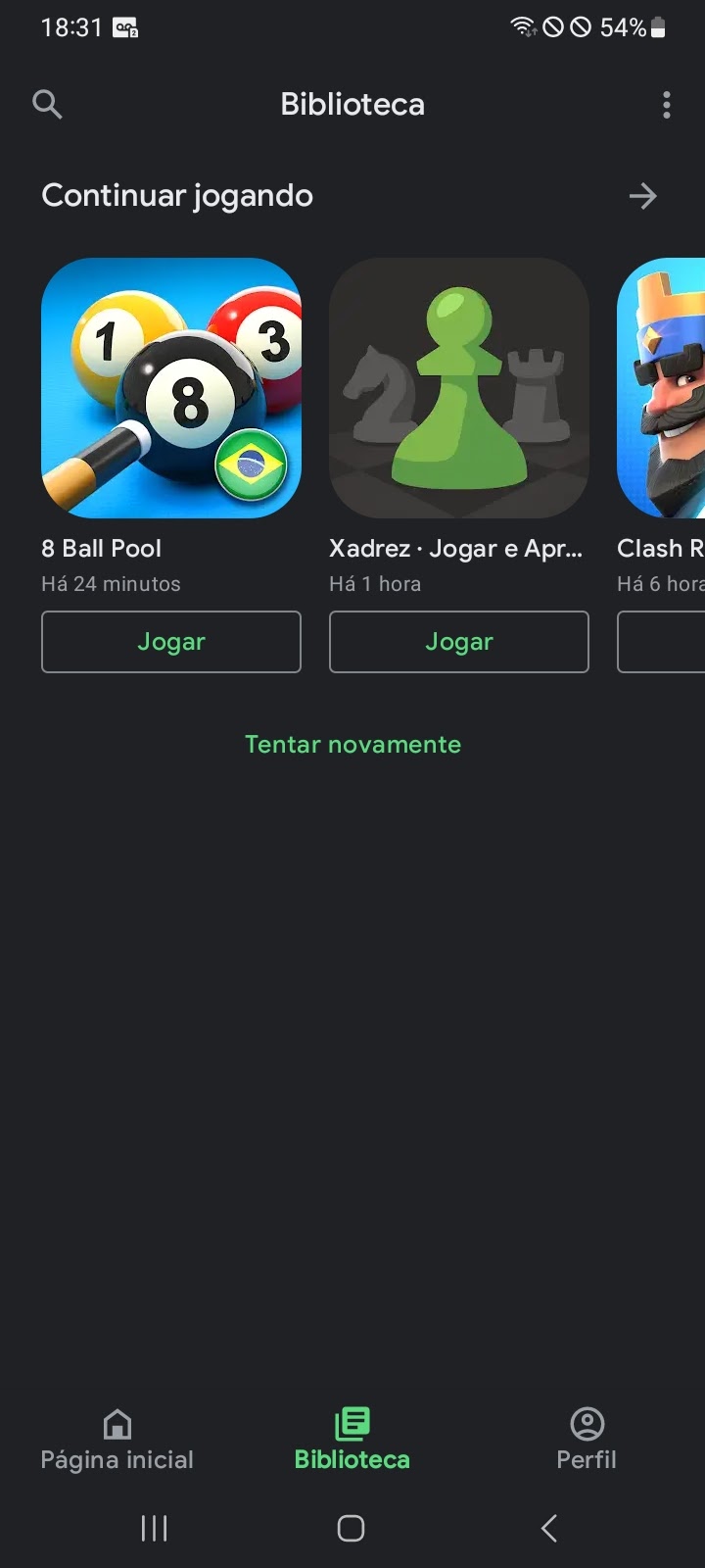 Meu app play games não está funcionando, não carrega meu perfil sem outras  informações. - Comunidade Google Play