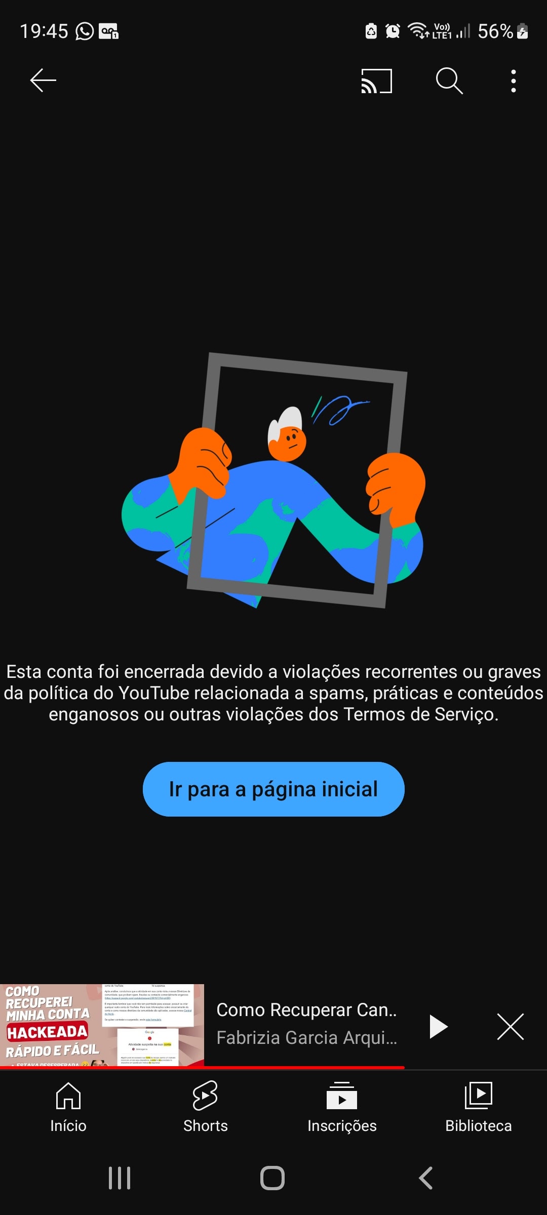 conta a venda vídeo da conta estará em um canal do  que