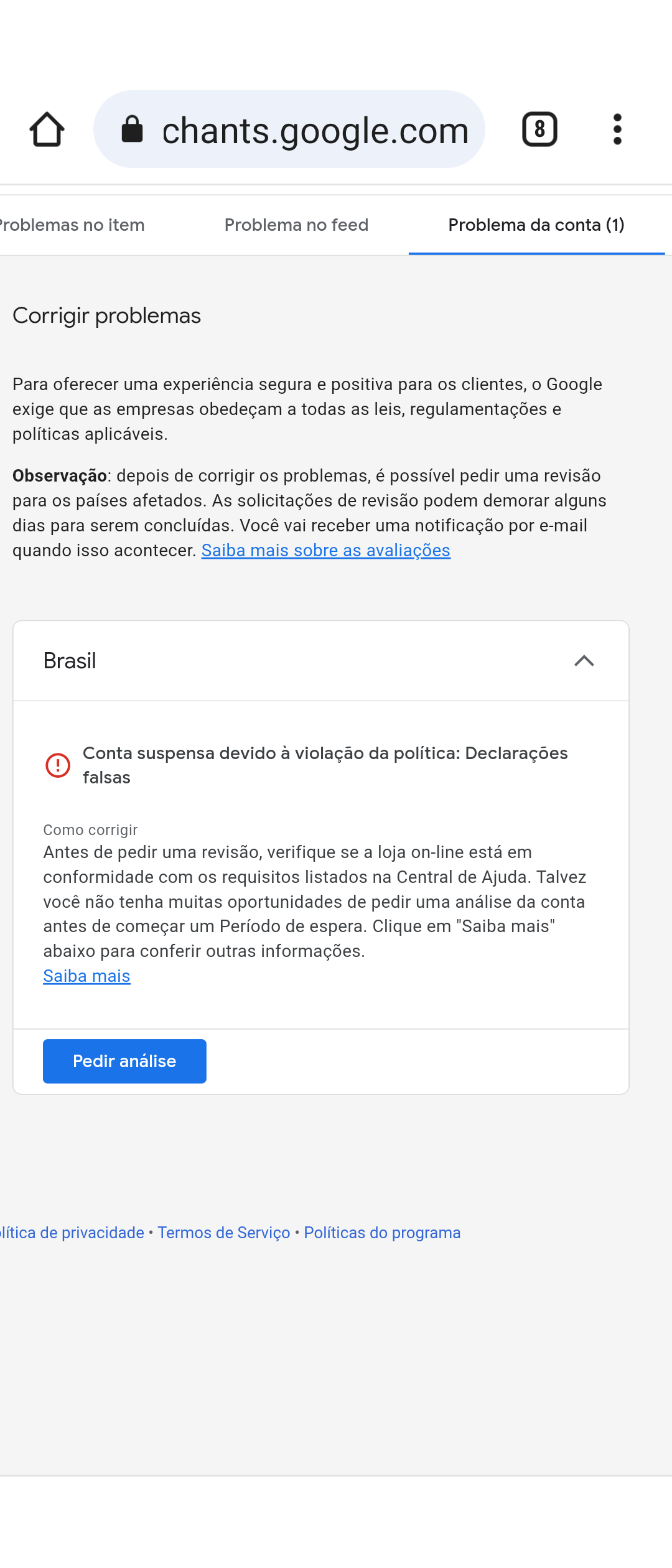 Conta Suspensa do Merchant Center - Comunidade Google Ads