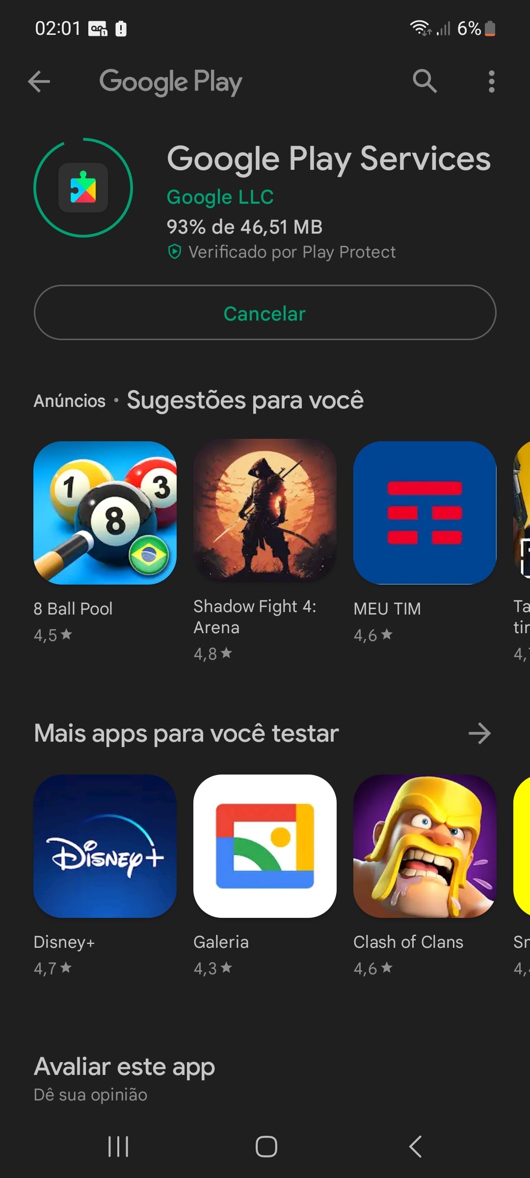 Meu aparelho é um Samsung a72 fiz a restauração, atualização, agora o play  service não quer atualiza - Comunidade Google Play