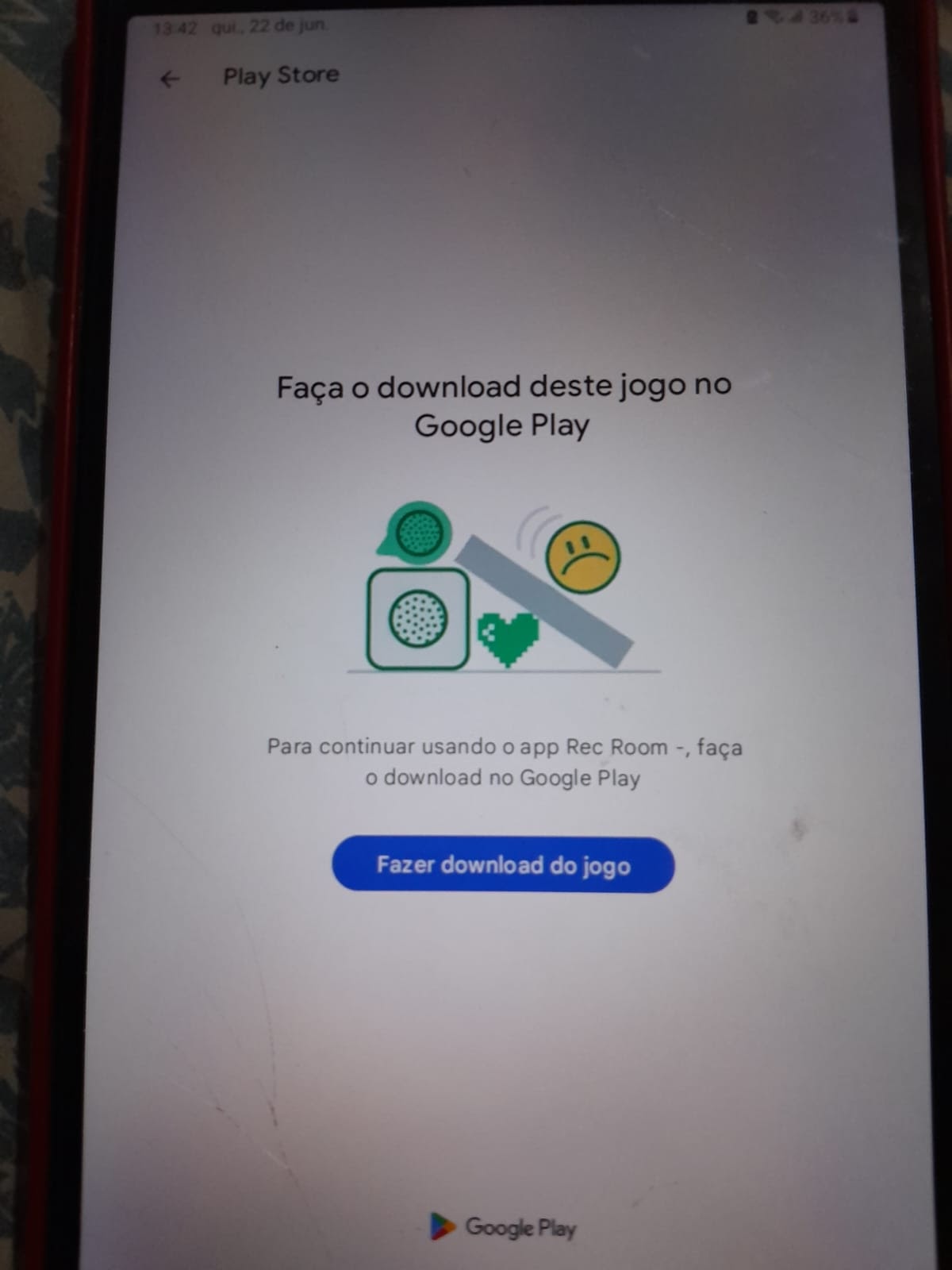 Play store obrigando app já instalado a ser baixado por ela