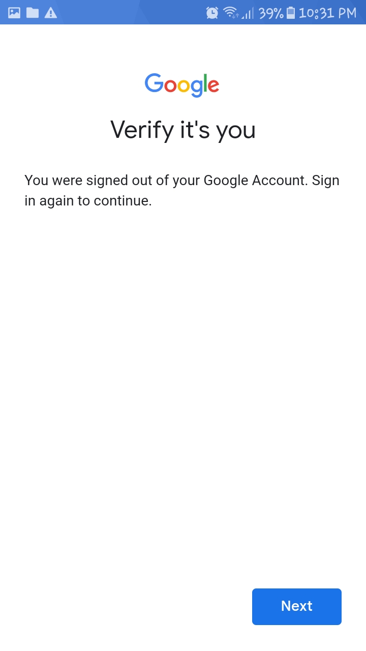 Can t Sign Back Into Google Account Verify It s Me Despite Correct