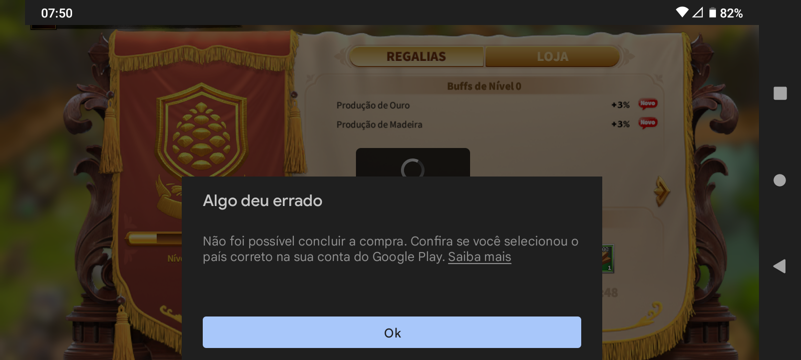 Tô tendo problema ao fazer compras no jogos - Comunidade Google Play