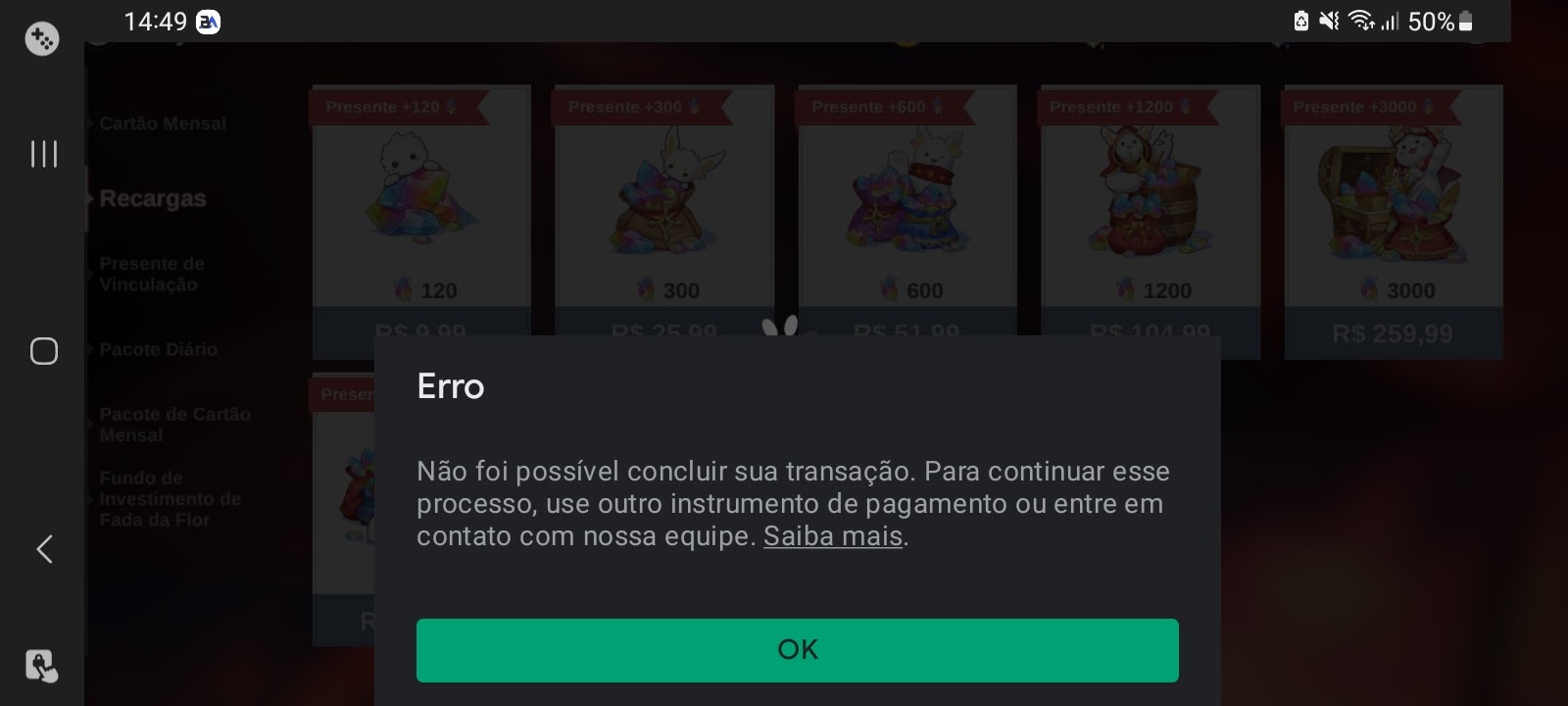 Tô tendo problema ao fazer compras no jogos - Comunidade Google Play