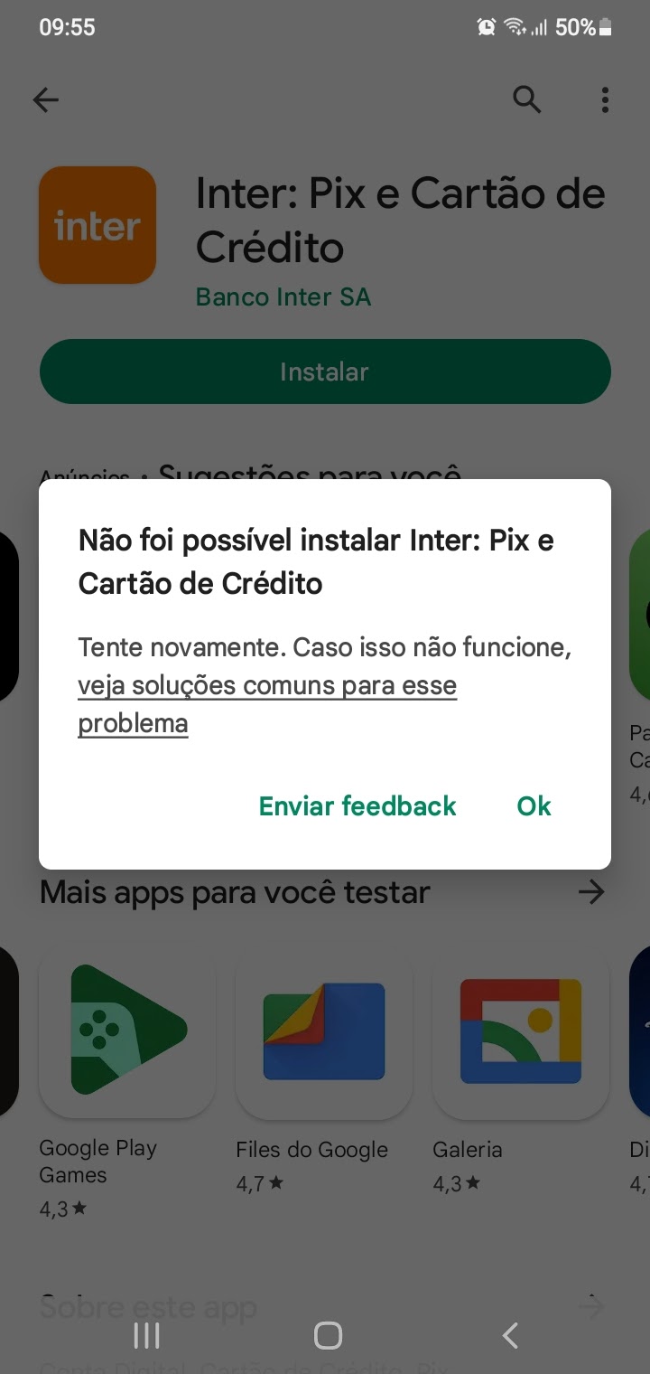 Por que não consigo instalar o aplicativo? - Comunidade Google Play