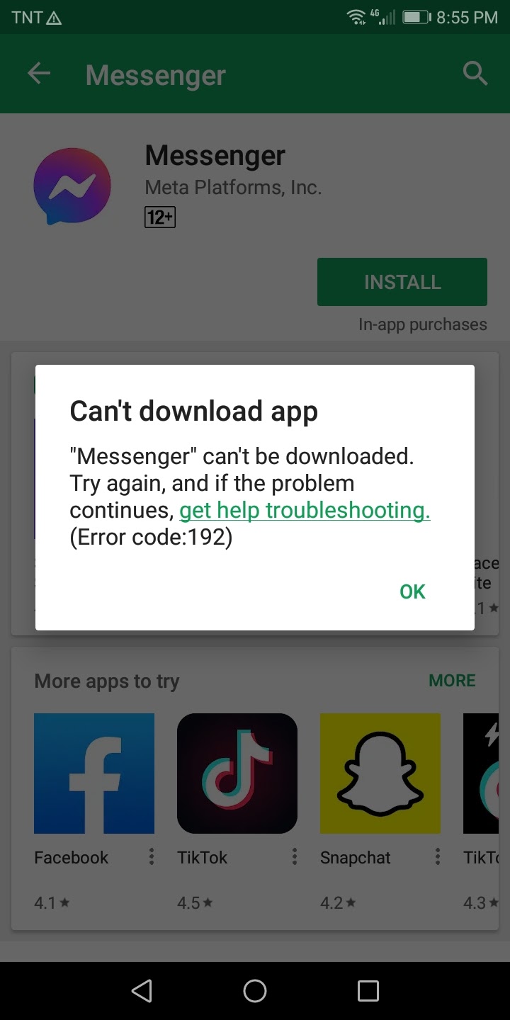 Go Does Not Appear to Download from Google Play Store