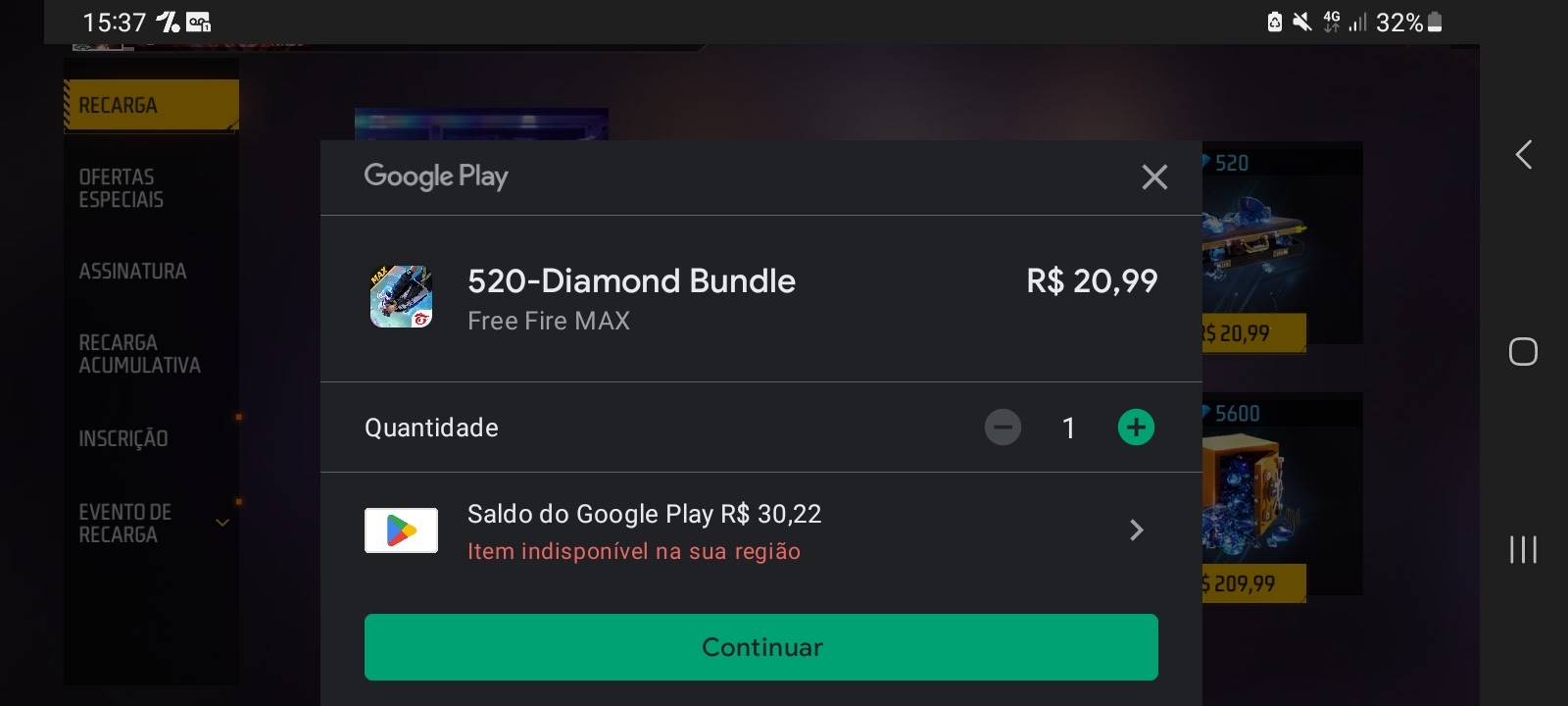 erro na compra de diamante no free fire - Comunidade Google Play