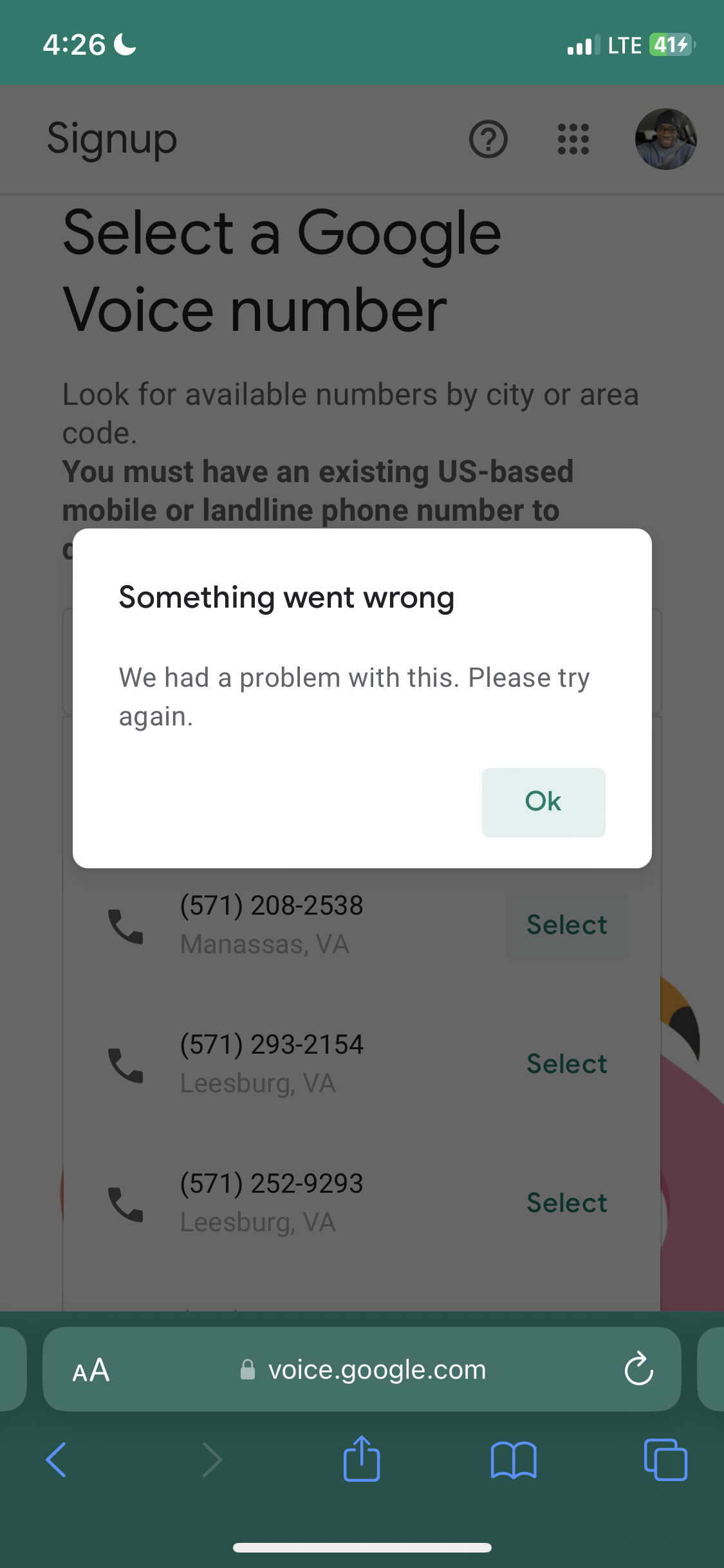 Couldn&rsquo;t claim google voice number and I linked a valid phone 