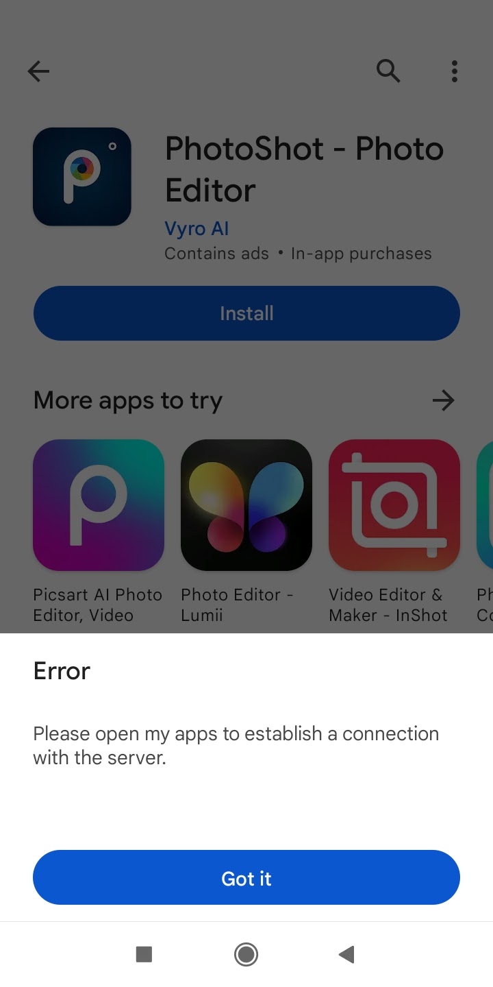 Go Does Not Appear to Download from Google Play Store