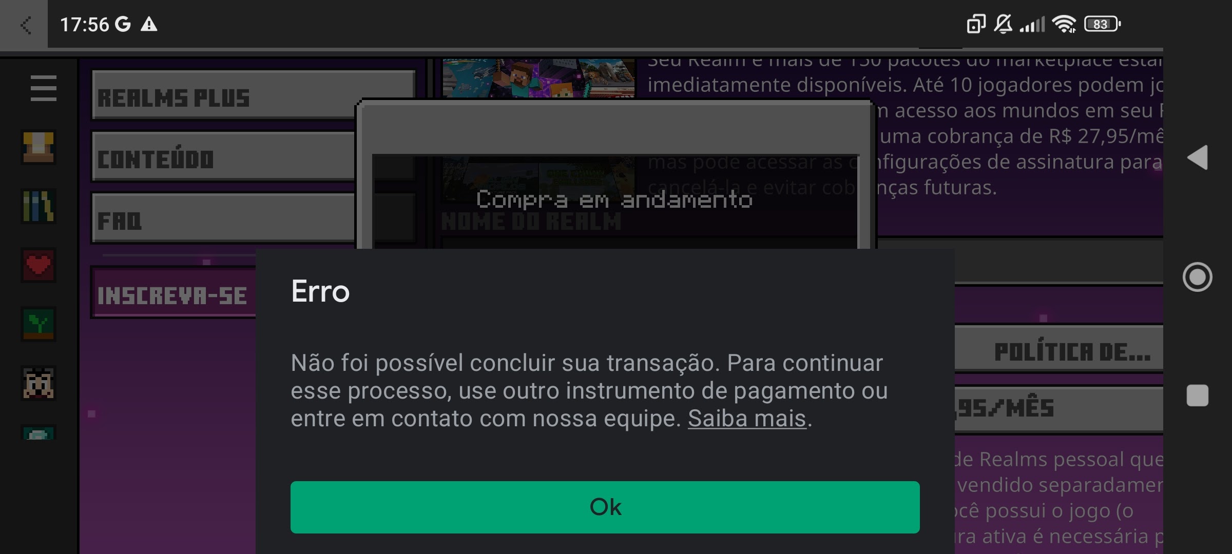 Apenas com o Minecraft que acontece isso - Comunidade Google Play