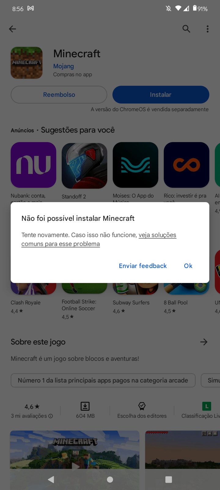 Comprei o minecraft, mas não consigo instala-lo - Comunidade