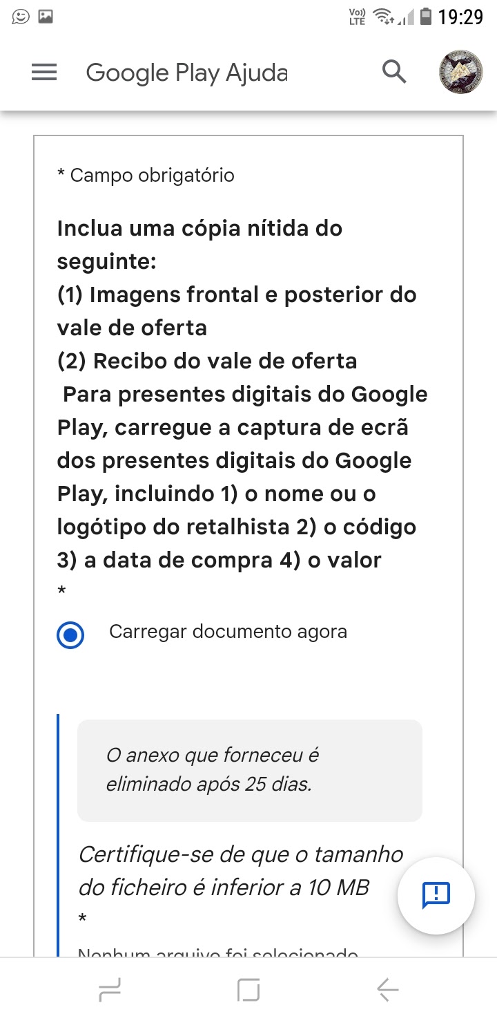 Precisamos de mais informações sobre seu vale-presente com código de resgate  - Comunidade Google Play