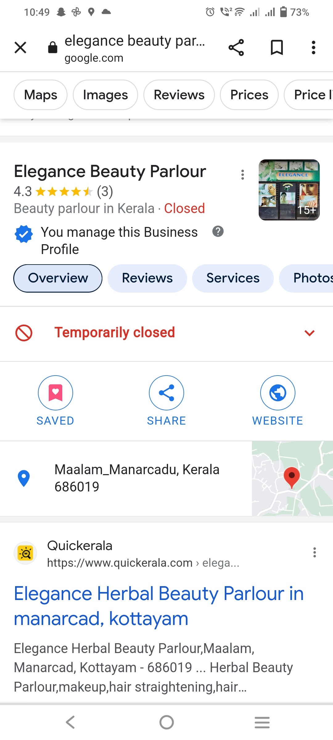 The hours are showing Temporary shop is closed Google Business