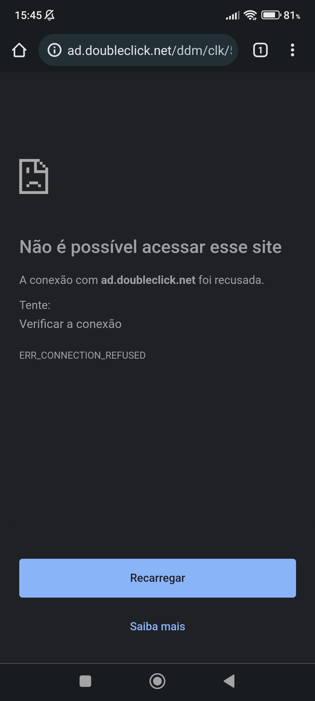 Não é possível acessar esse site. Como resolver esse problema