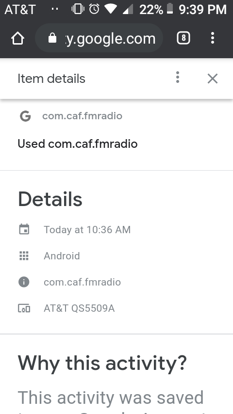 Why Would This Appear In My Google Activity Com Caf Fmradio Google Account Community