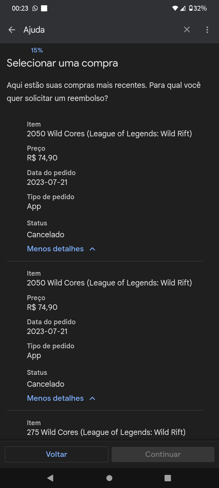 Não consigo fazer reembolso. - Comunidade Google Play