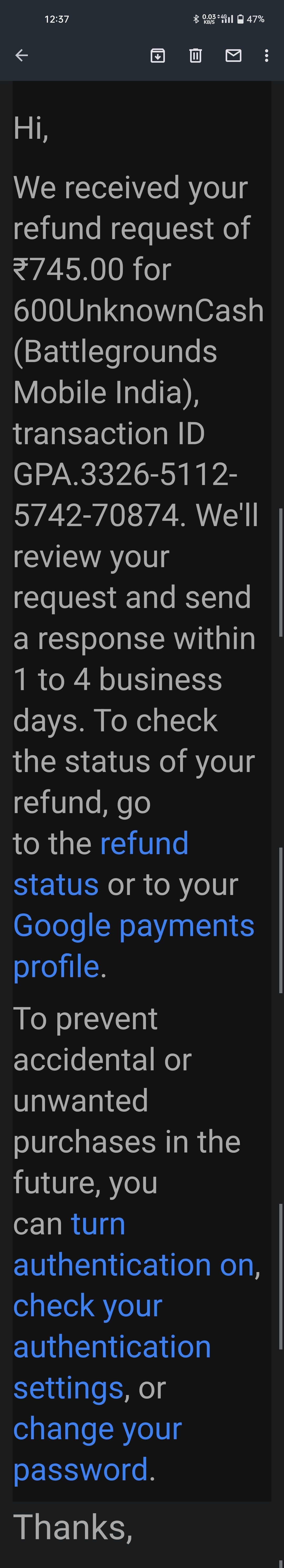 Non-refundable payment - Google Play Community