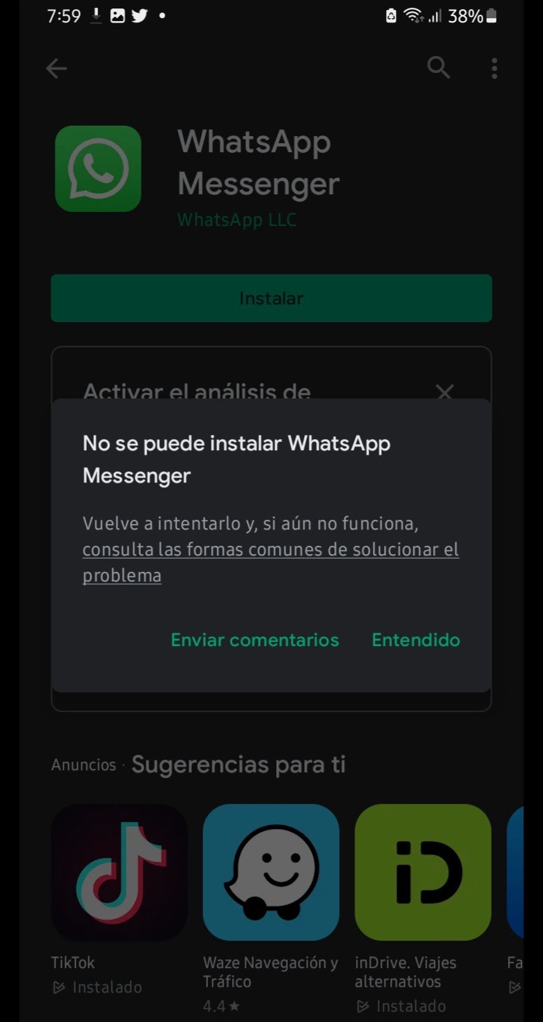 no puedo descargar whatsapp - Comunidad de Google Play