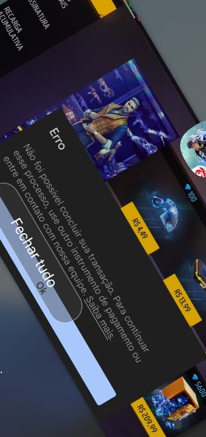 erro na compra diamante no free fire - Comunidade Google Play