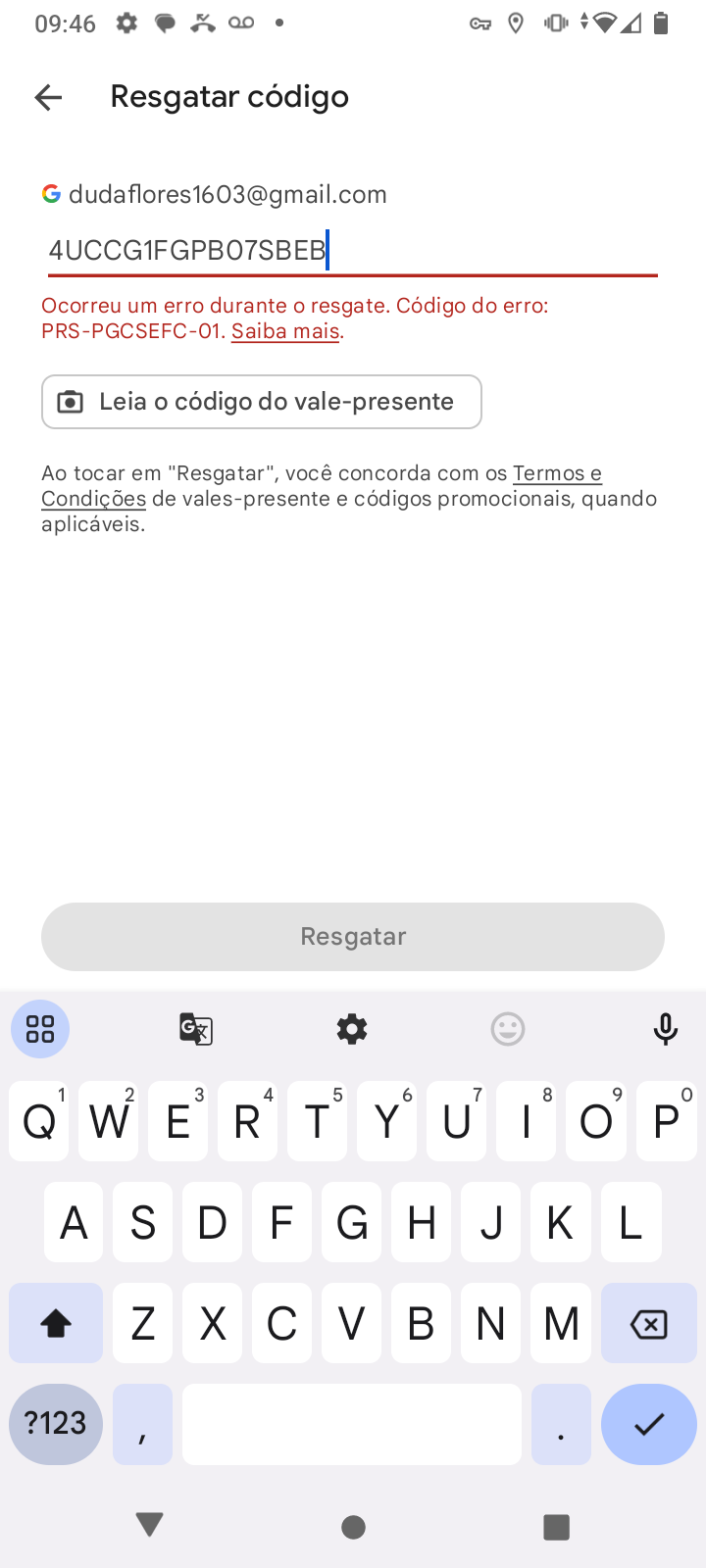 precisamos de mais informações sobre o seu vale-presente com código de  resgate - Comunidade Google Play