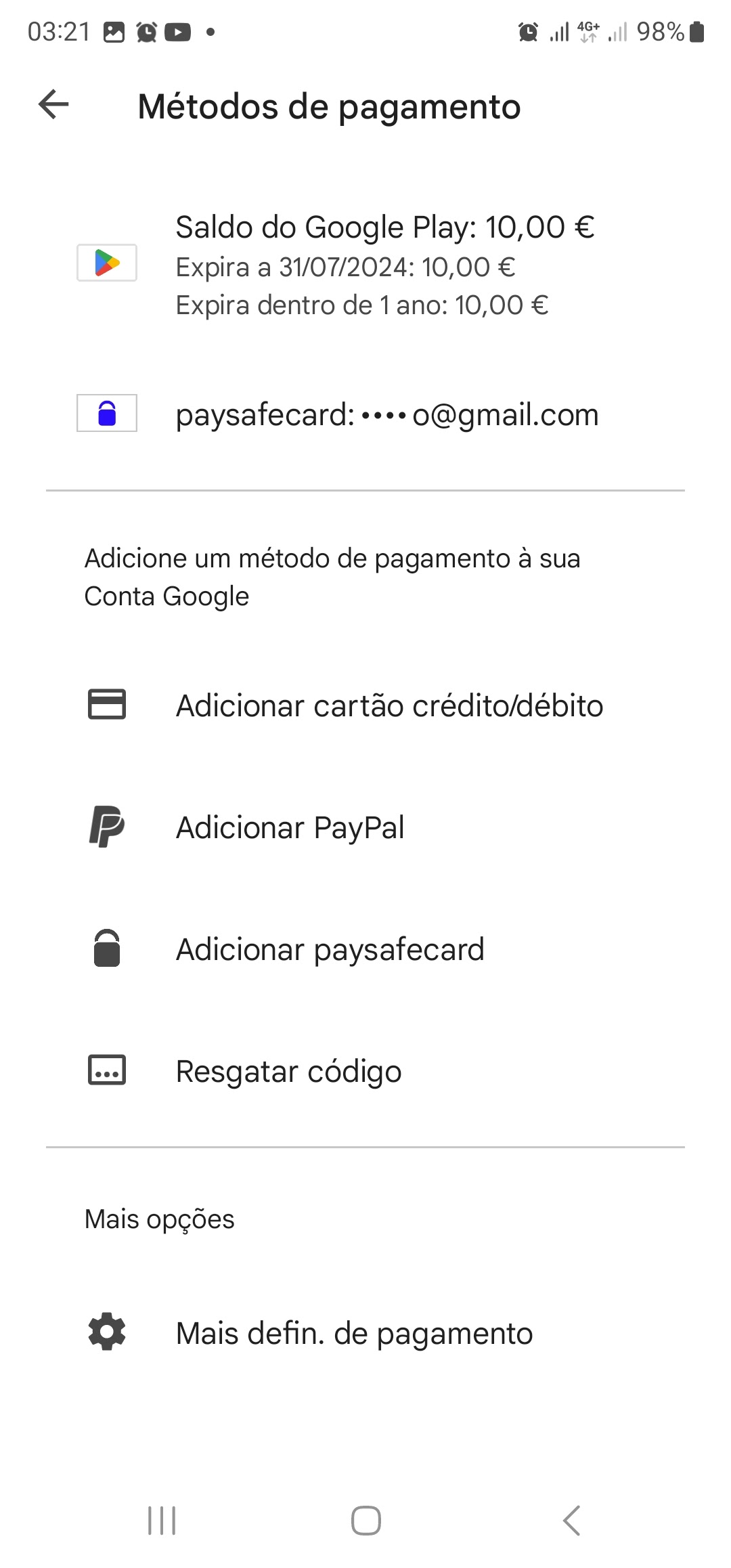 Pagamentos - Comunidade Google Play