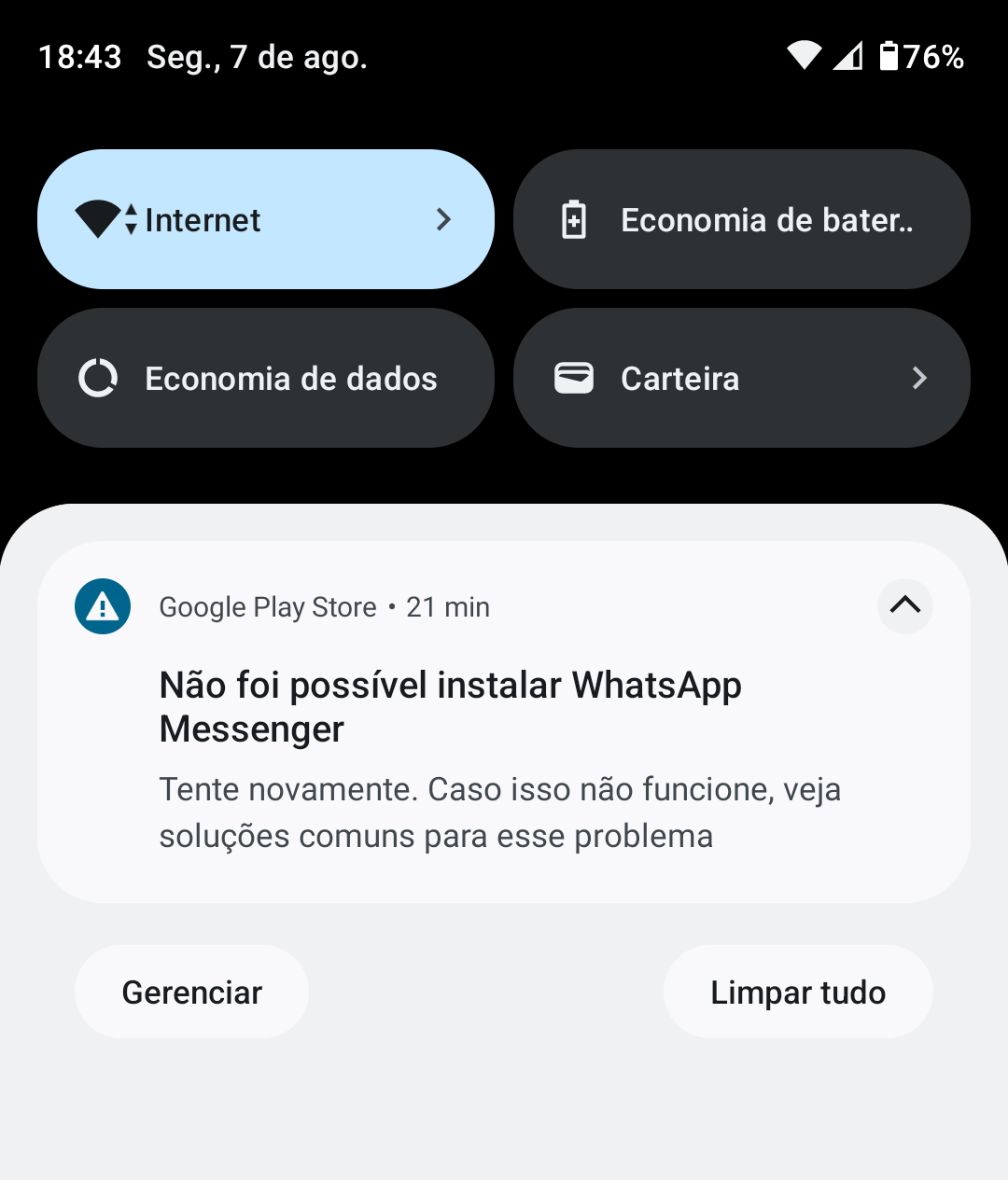 Não é possível instalar/atualizar apps na Play Store - Comunidade Google  Play