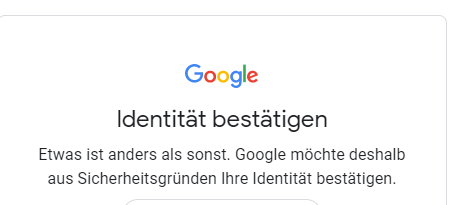 Google kann identität nicht bestätigen