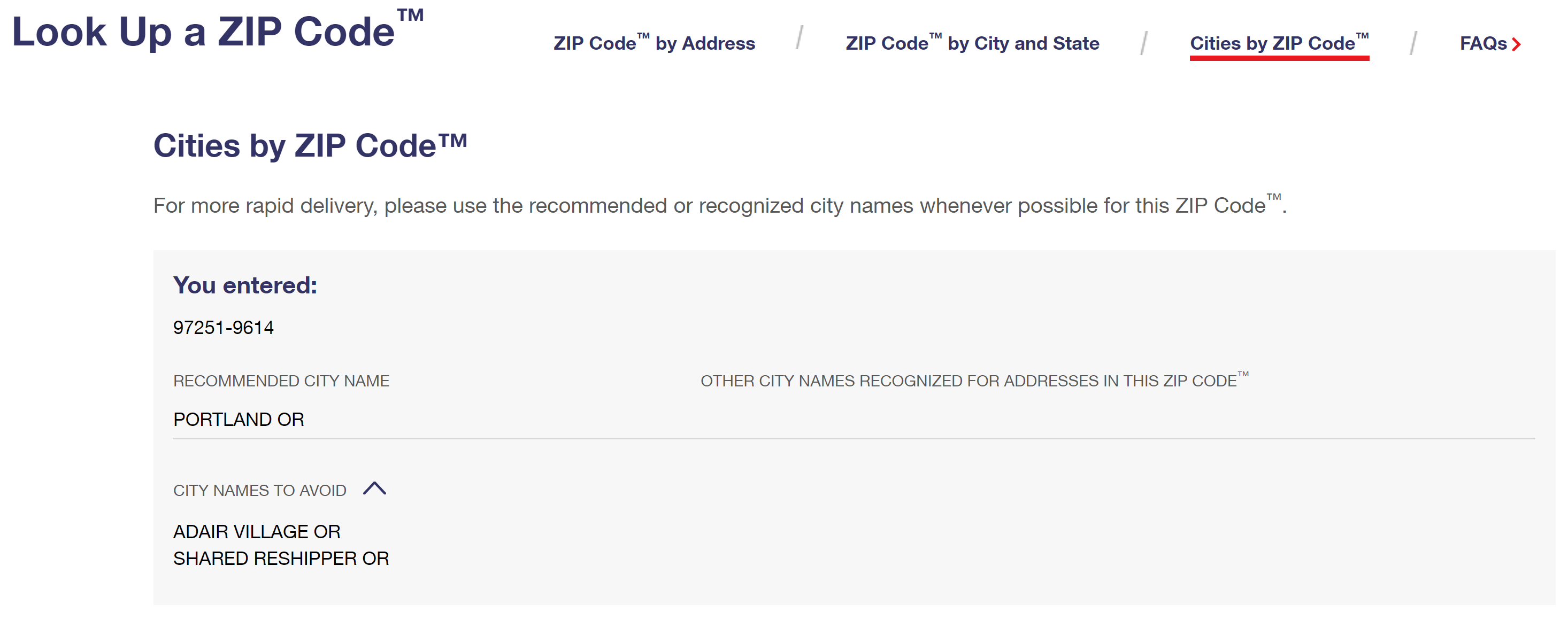 What is a ZIP Code?, ZIP code Lookup