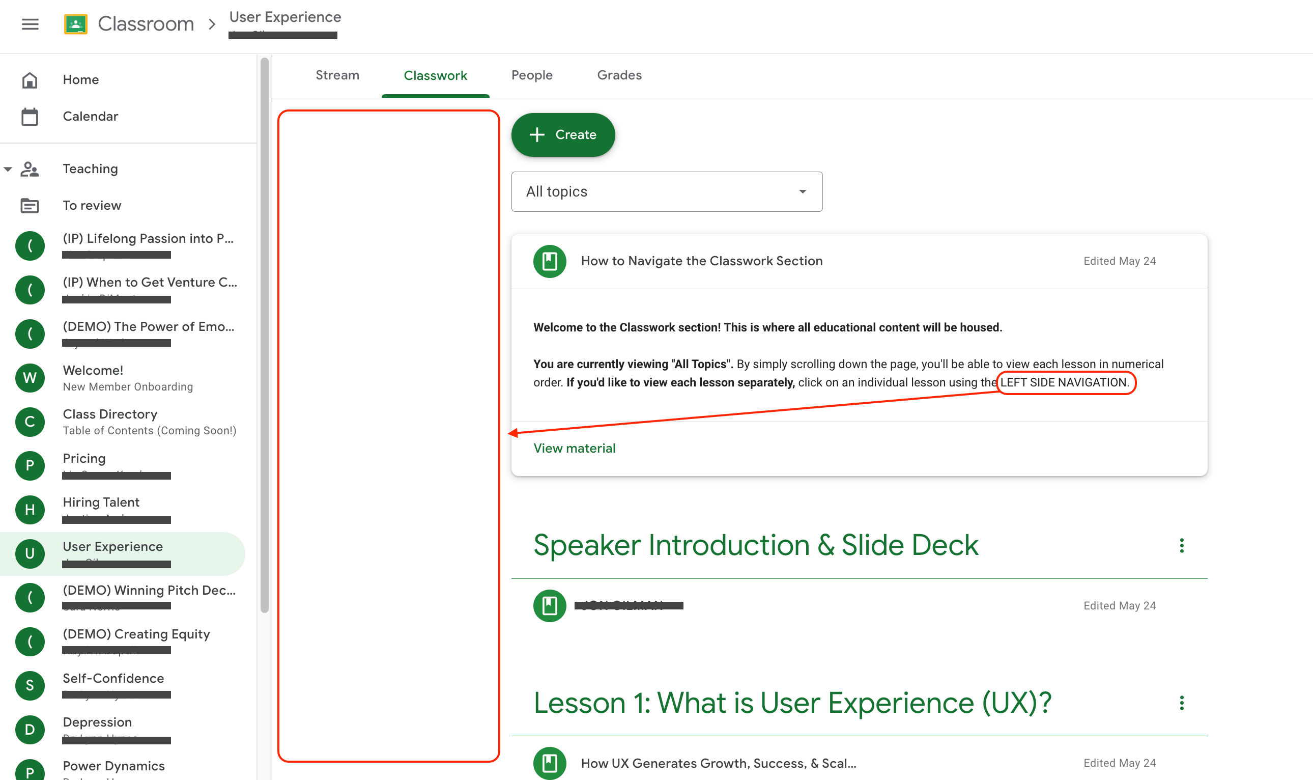 Classroom Navigation