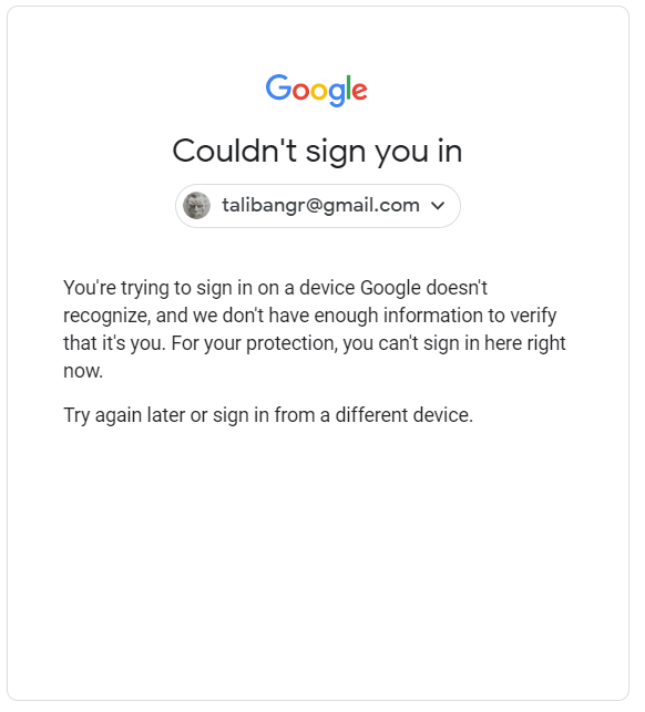 Couldn T Sign You In Google Account Community