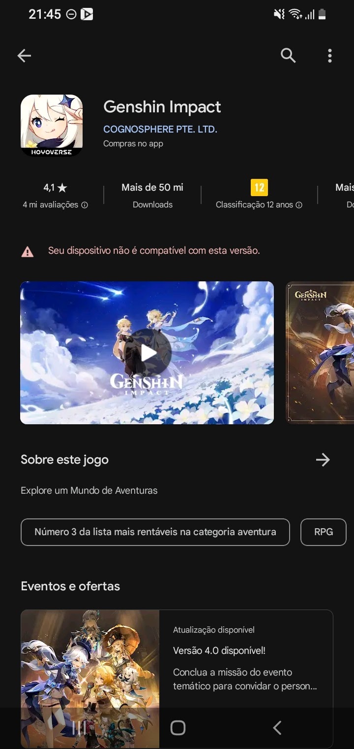 NÃO CONSIGO VER OS EVENTOS DOS JOGOS! - Comunidade Google Play