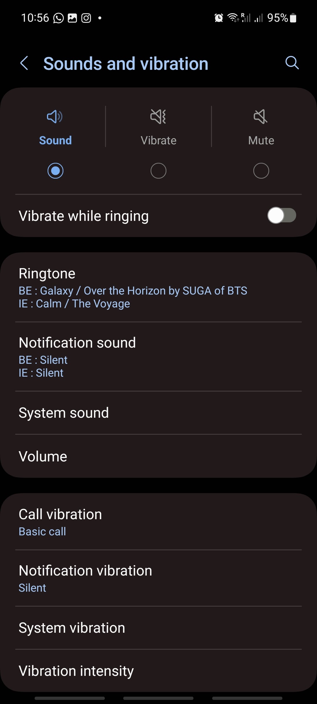 samsung alerts allow sound and vibration vs silent Notifications settings are set to silent, but some notifications still  vibrate