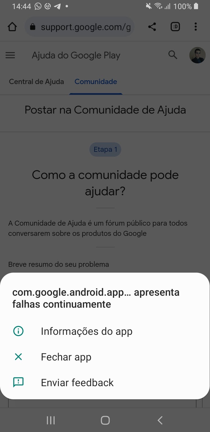 Google play store apresenta falhas continuamente - Comunidade