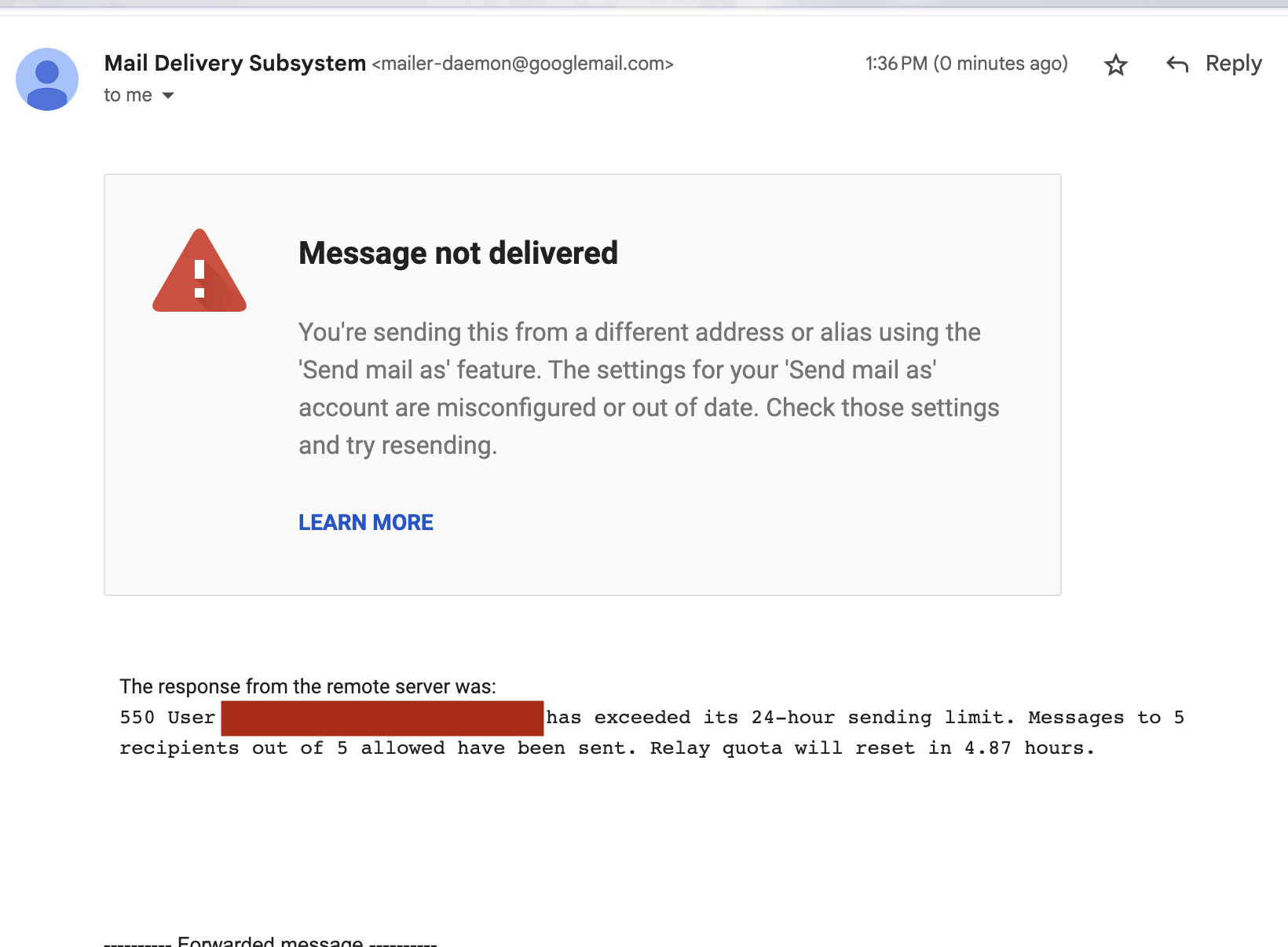 5-Email 24-hour Sending Limit?? - Gmail Community