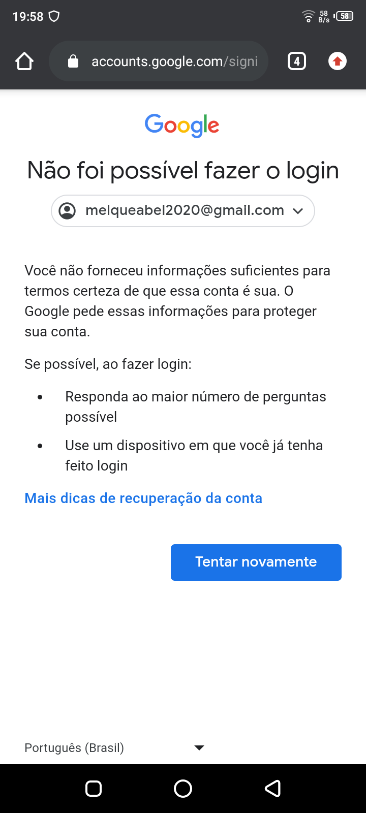 Não consigo recuperar minha conta google pois perdi o numero e o email de  recuperação - Comunidade Google Play