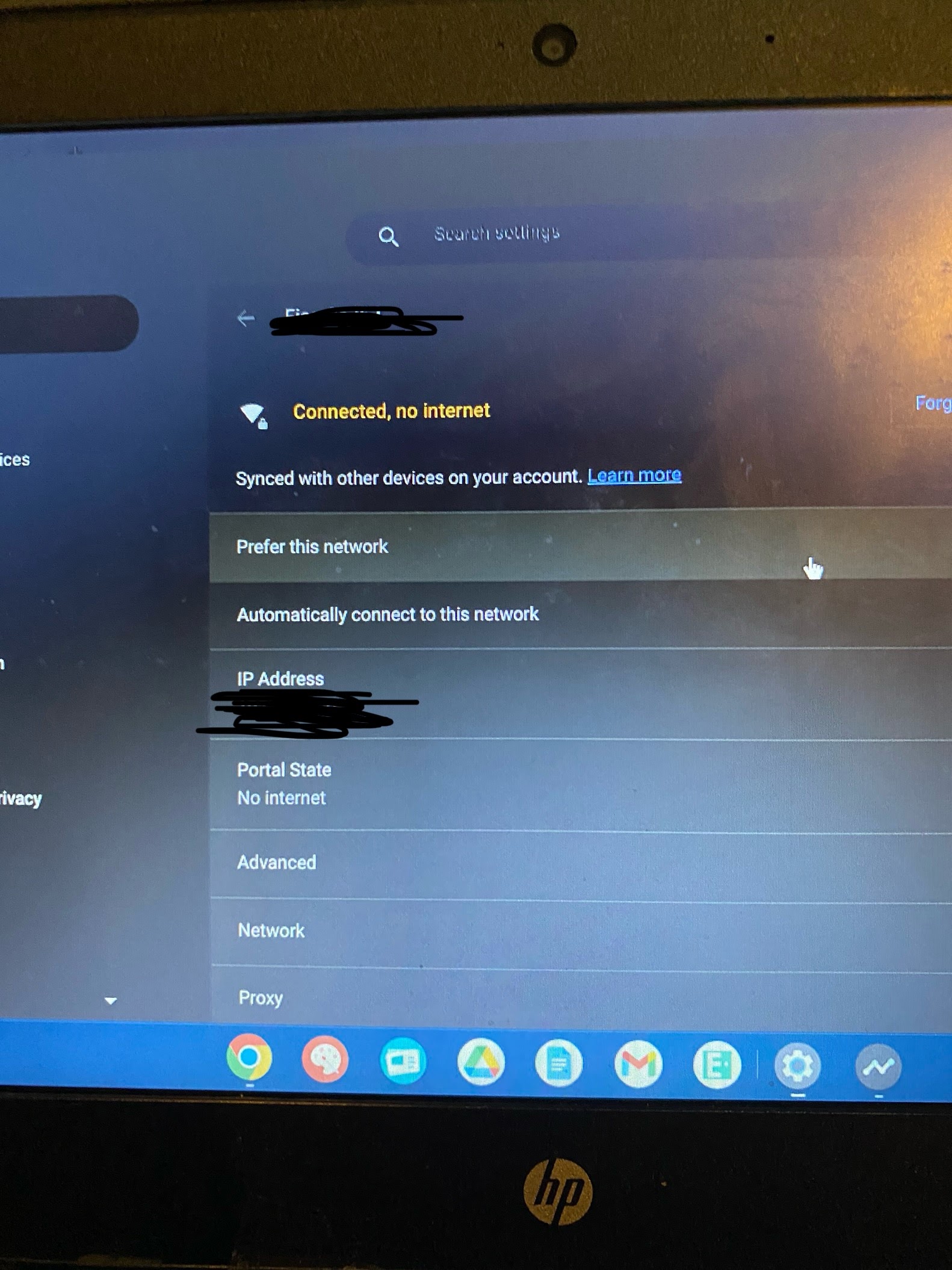 Wi-Fi says “connected, no internet” on Chromebook - Chromebook 