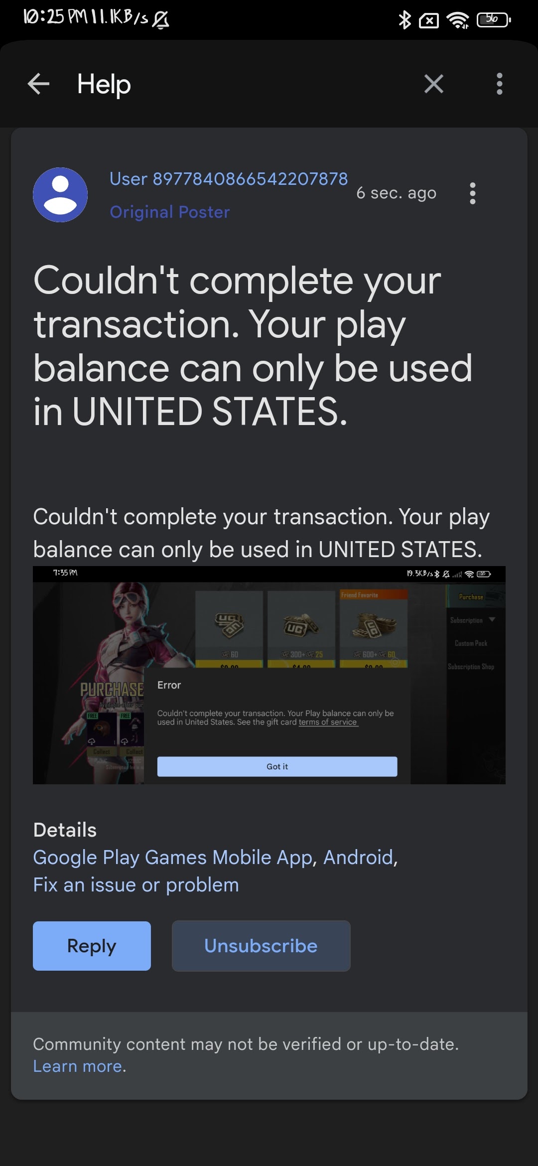 Free fire top up err transaction cannot completed - Google Play Community