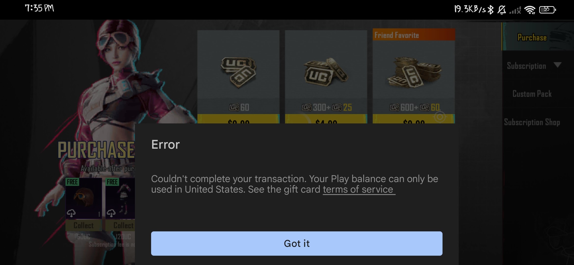 Free fire top up err transaction cannot completed - Google Play Community