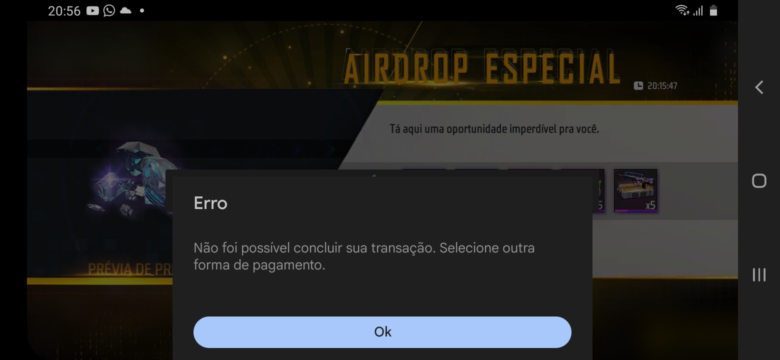 Erro na compra de diamantes no ff - Comunidade Google Play