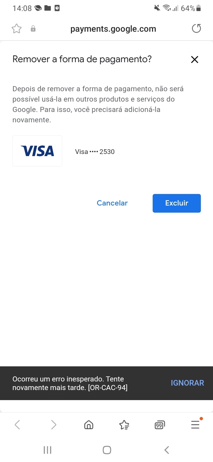 Como tirar o cartão de crédito do Google Play