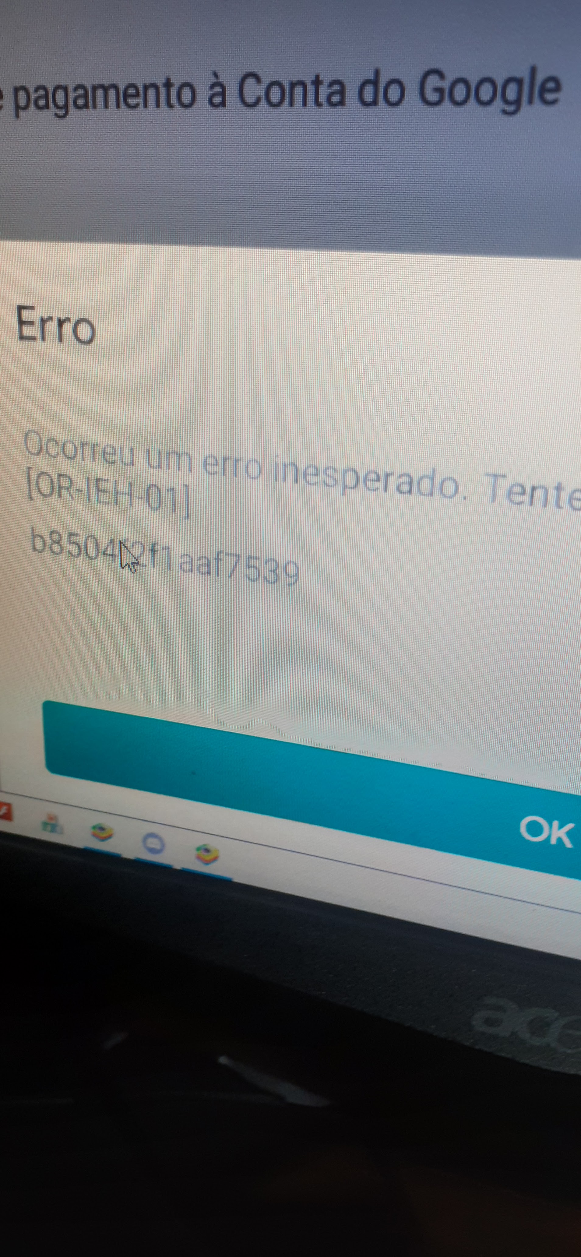 erro ao conectar a conta - Comunidade Google Play