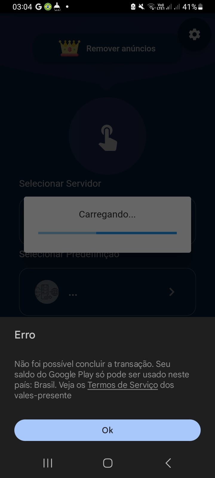 erro ao conectar a conta - Comunidade Google Play